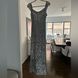 Silver Sequin Gown